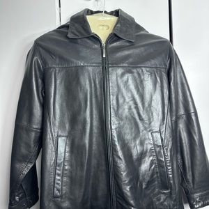 Liz Claiborne black genuine leather jacket